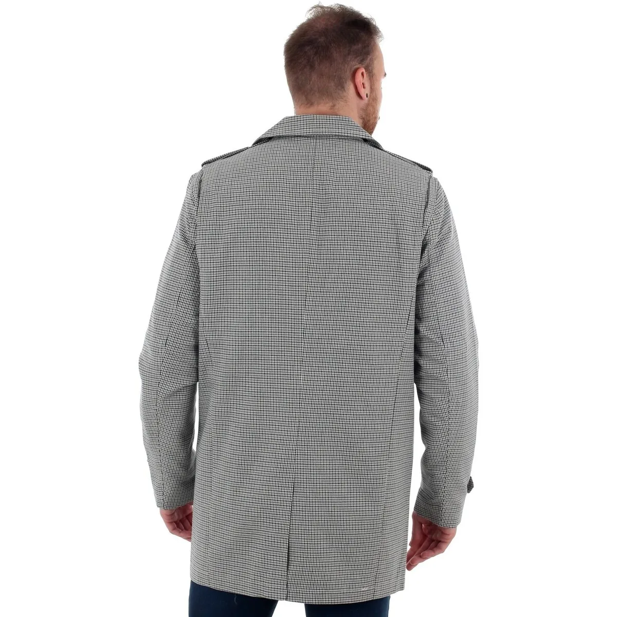 12152575 JPRDAVE CHECK TRENCHCOAT DARK SLATE
