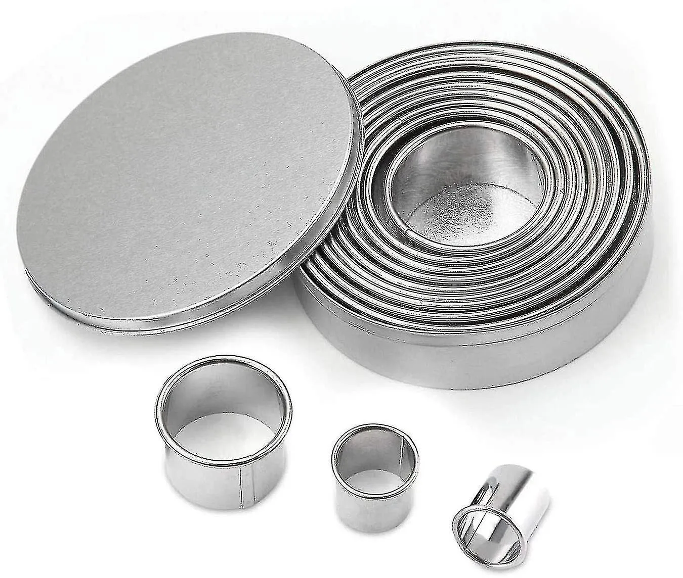 12pcs Round Circle Pastry Cookie Cutter Kitchen Cookie Cutter Sugarpaste Cakes