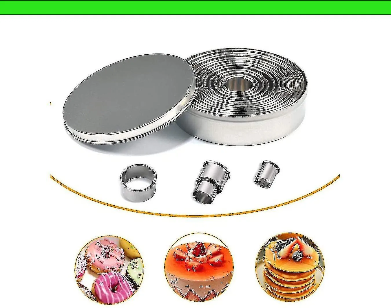 12pcs Round Circle Pastry Cookie Cutter Kitchen Cookie Cutter Sugarpaste Cakes