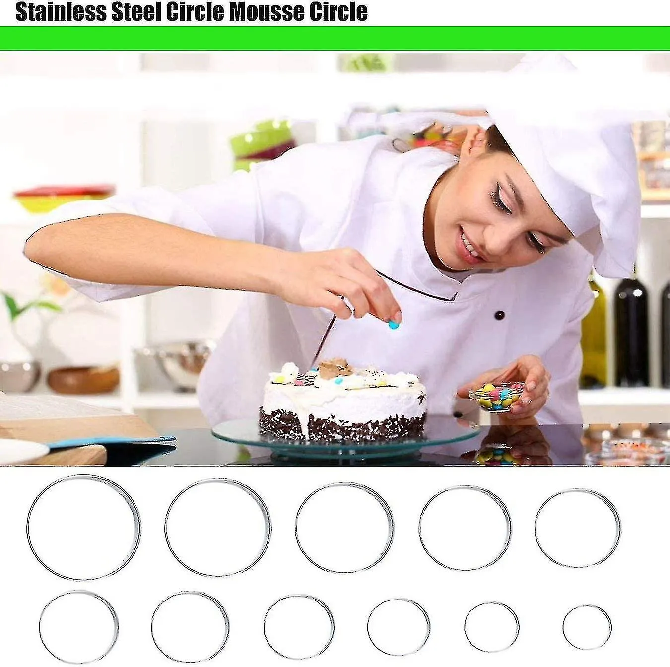 12pcs Round Circle Pastry Cookie Cutter Kitchen Cookie Cutter Sugarpaste Cakes