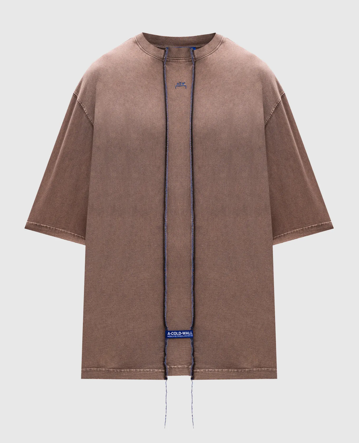 A COLD WALL FRACTURE TSHIRT IN BROWN WITH LOGO EMBROIDERY