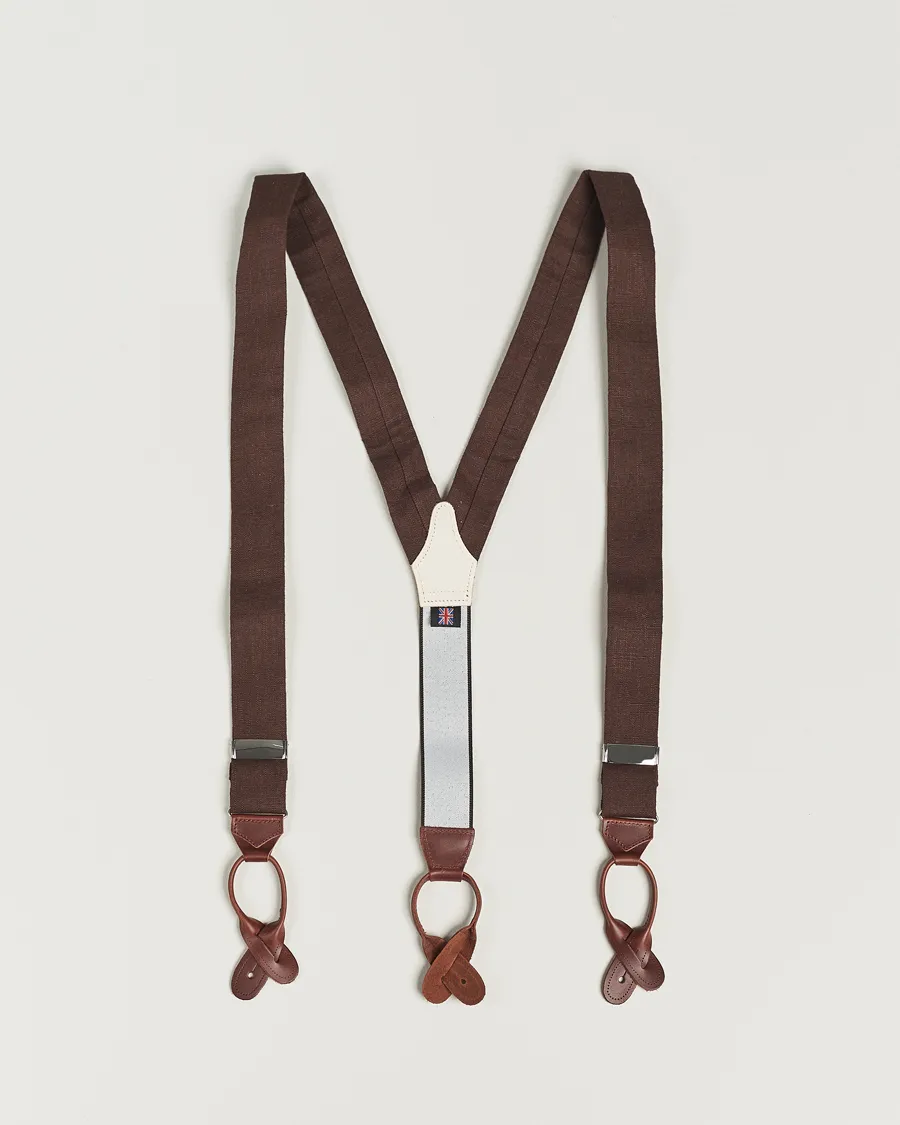 Albert Thurston Linen Braces 38mm Brown