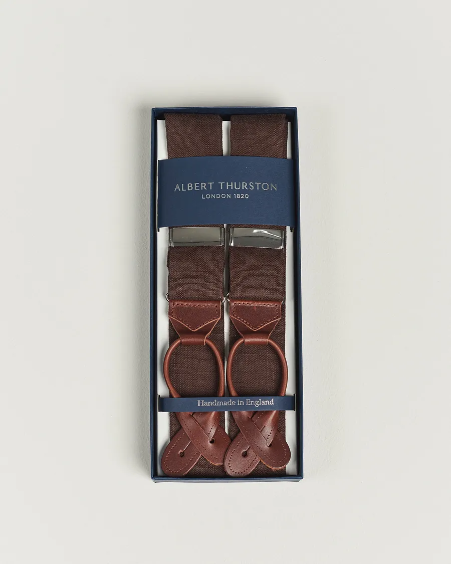 Albert Thurston Linen Braces 38mm Brown