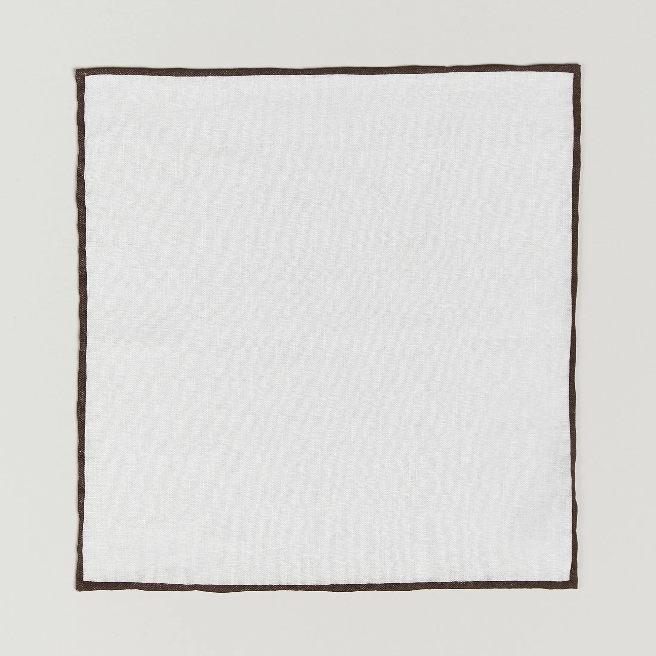 Amanda Christensen Linen Paspoal Pocket Square White/Brown
