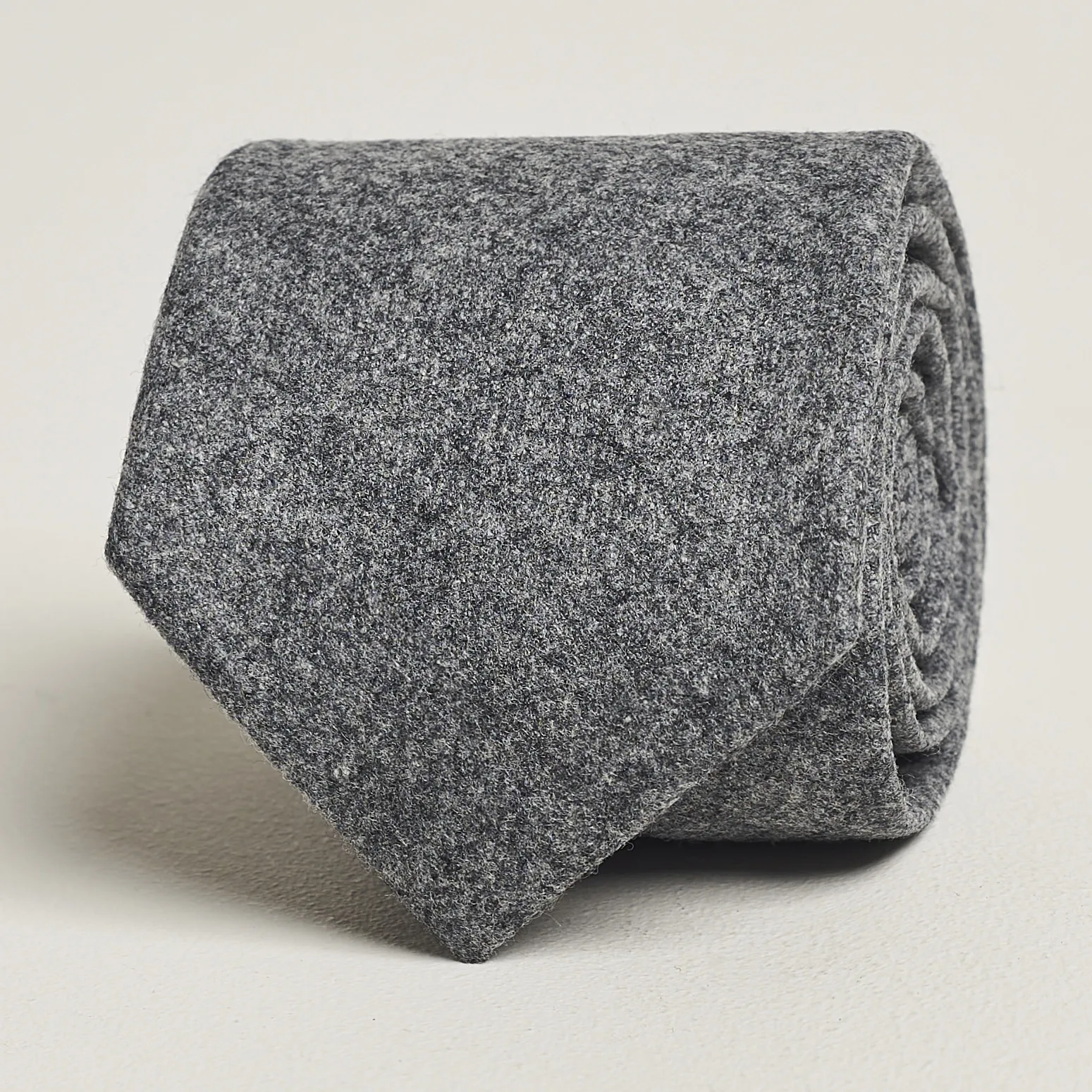 Amanda Christensen Wool Flannel 8cm Tie Grey Melange
