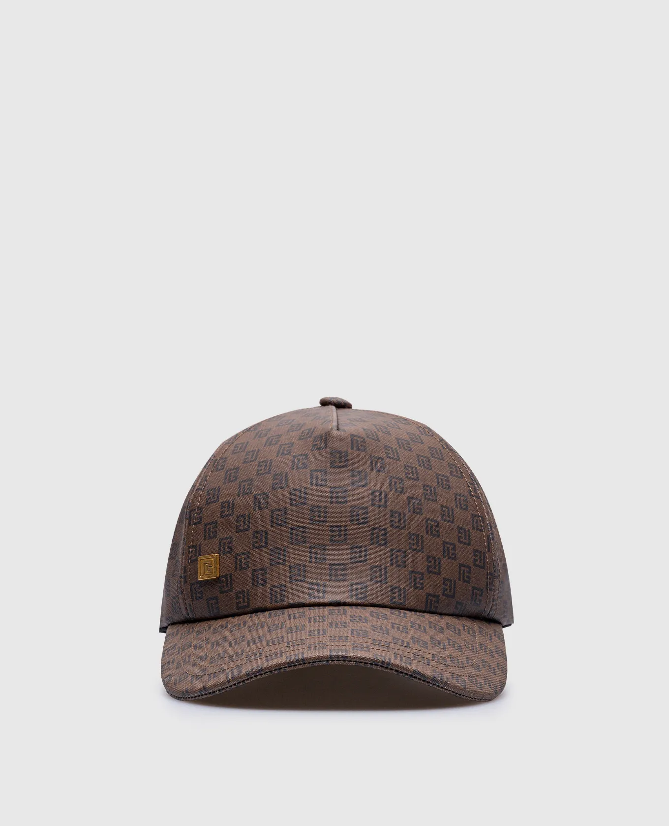 Balmain Brown cap with monogram logo pattern