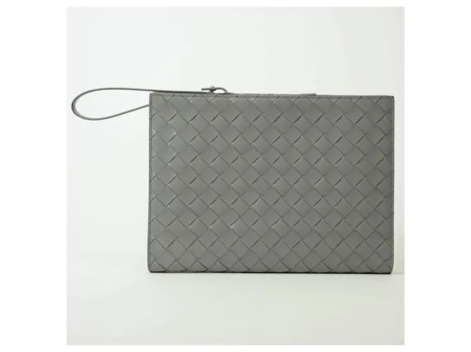 Bottega Veneta Intrecciato Pequeño Estuche para Documentos Castaño 