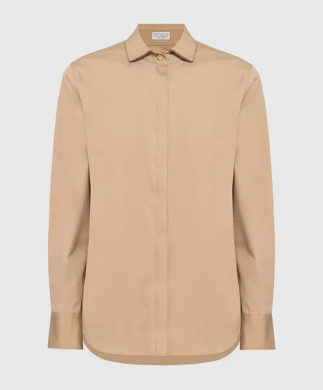 Brunello Cucinelli Brown shirt with monil chain