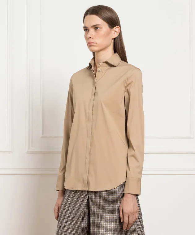 Brunello Cucinelli Brown shirt with monil chain