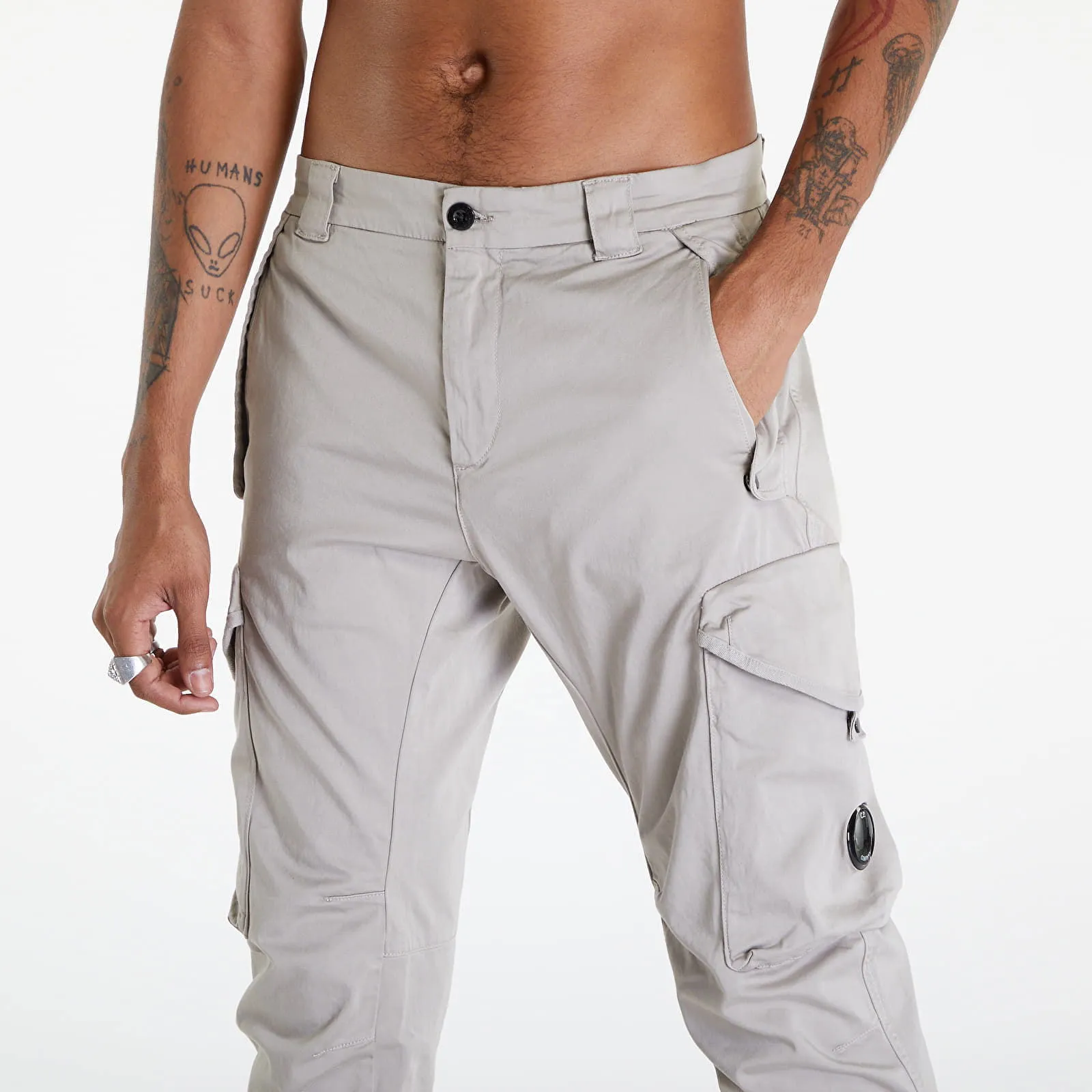 C.P. Company Stretch Sateen Ergonomic Lens Cargo Pants Goat