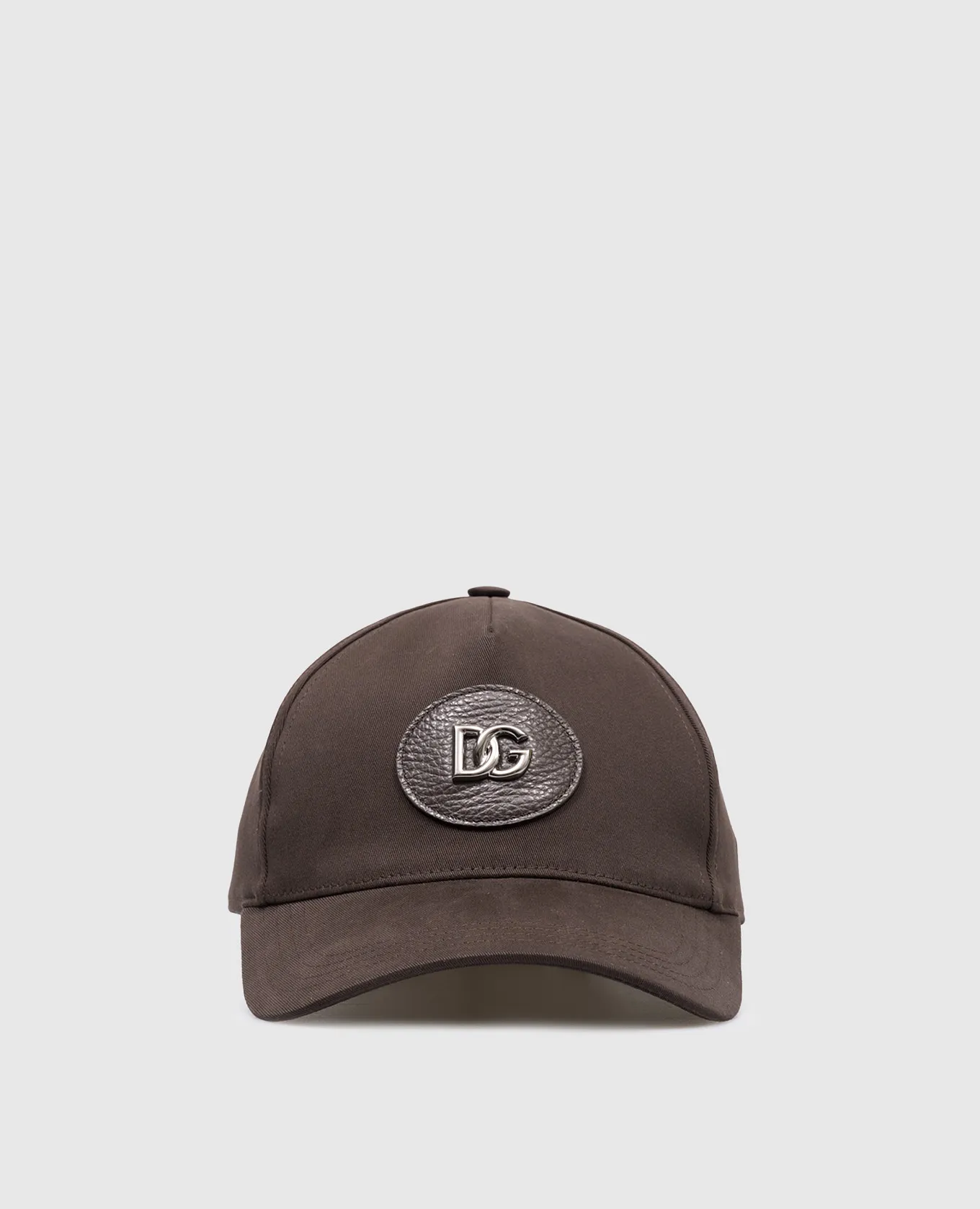 Dolce&Gabbana Brown cap with metal DG logo