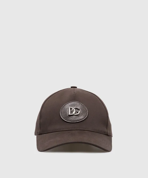 Dolce&Gabbana Brown cap with metal DG logo