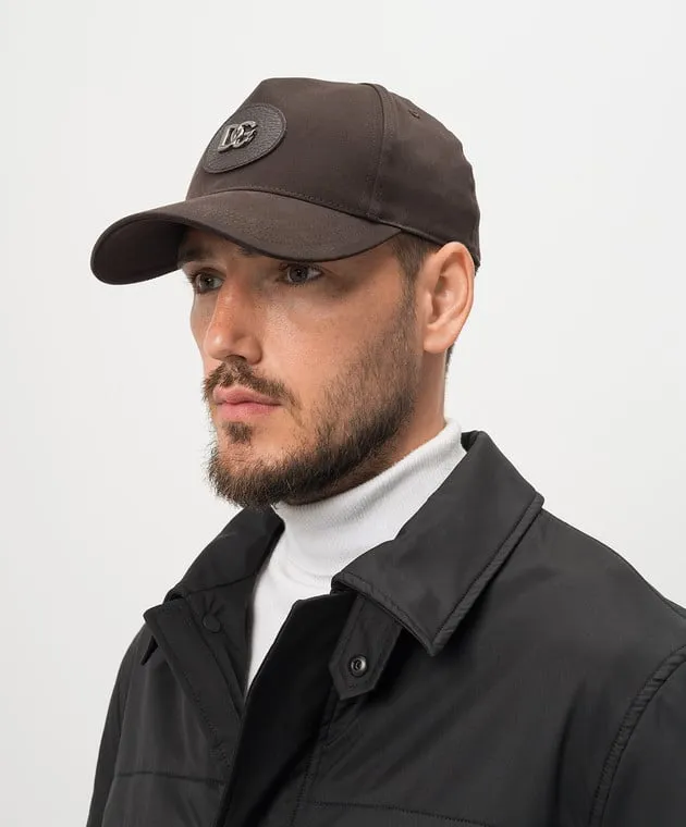 Dolce&Gabbana Brown cap with metal DG logo