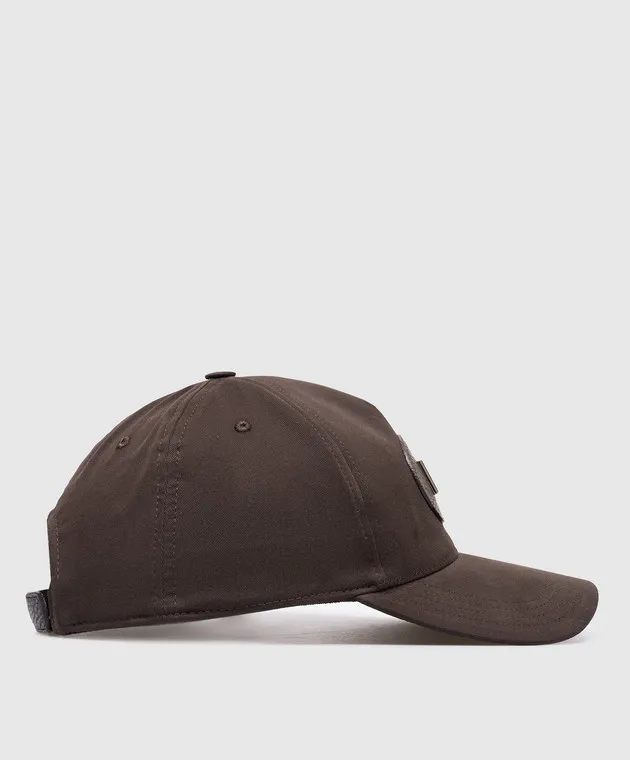 Dolce&Gabbana Brown cap with metal DG logo
