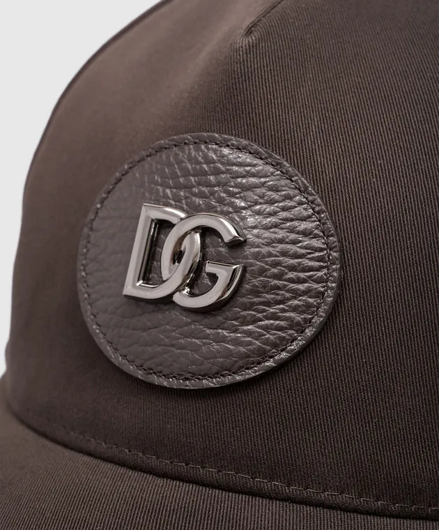 Dolce&Gabbana Brown cap with metal DG logo