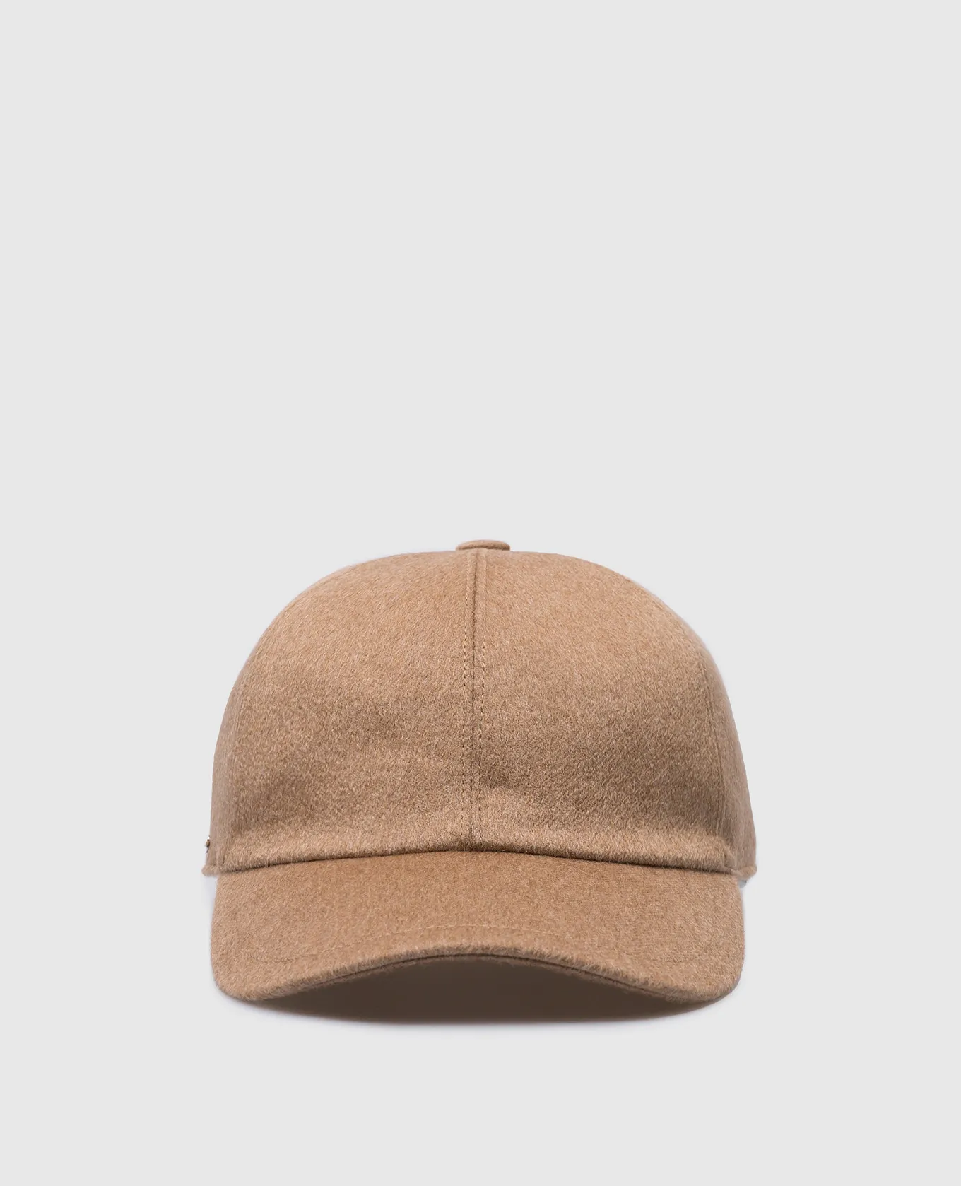 Enrico Mandelli Brown cashmere cap with logo
