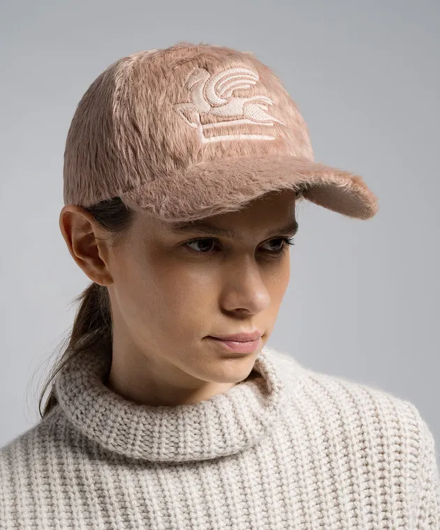 Etro Brown cap with logo emblem embroidery