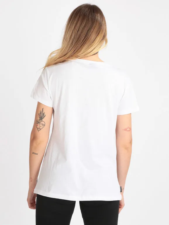 Freddy Camiseta de mujer de algodón con texto