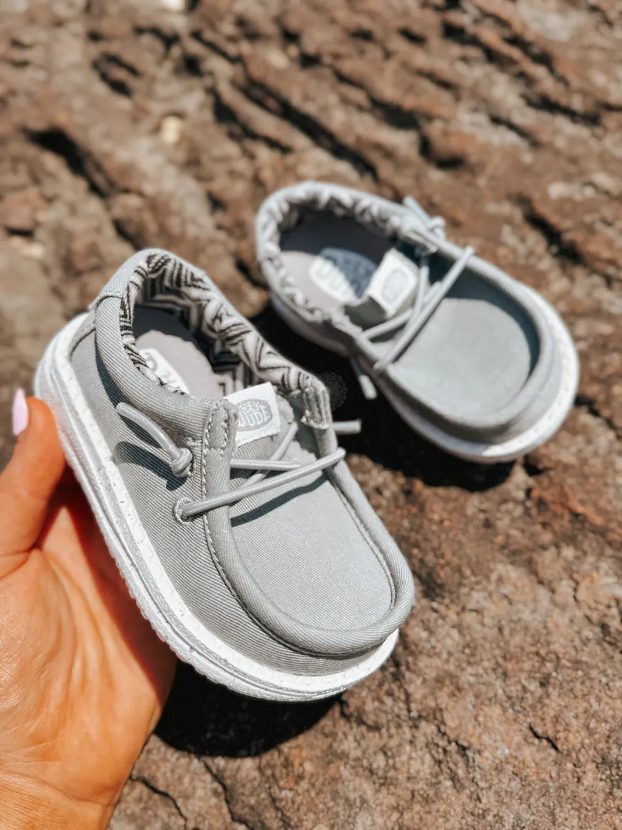 HEY DUDE WALLY TODDLER CANVAS LIGHT GREY