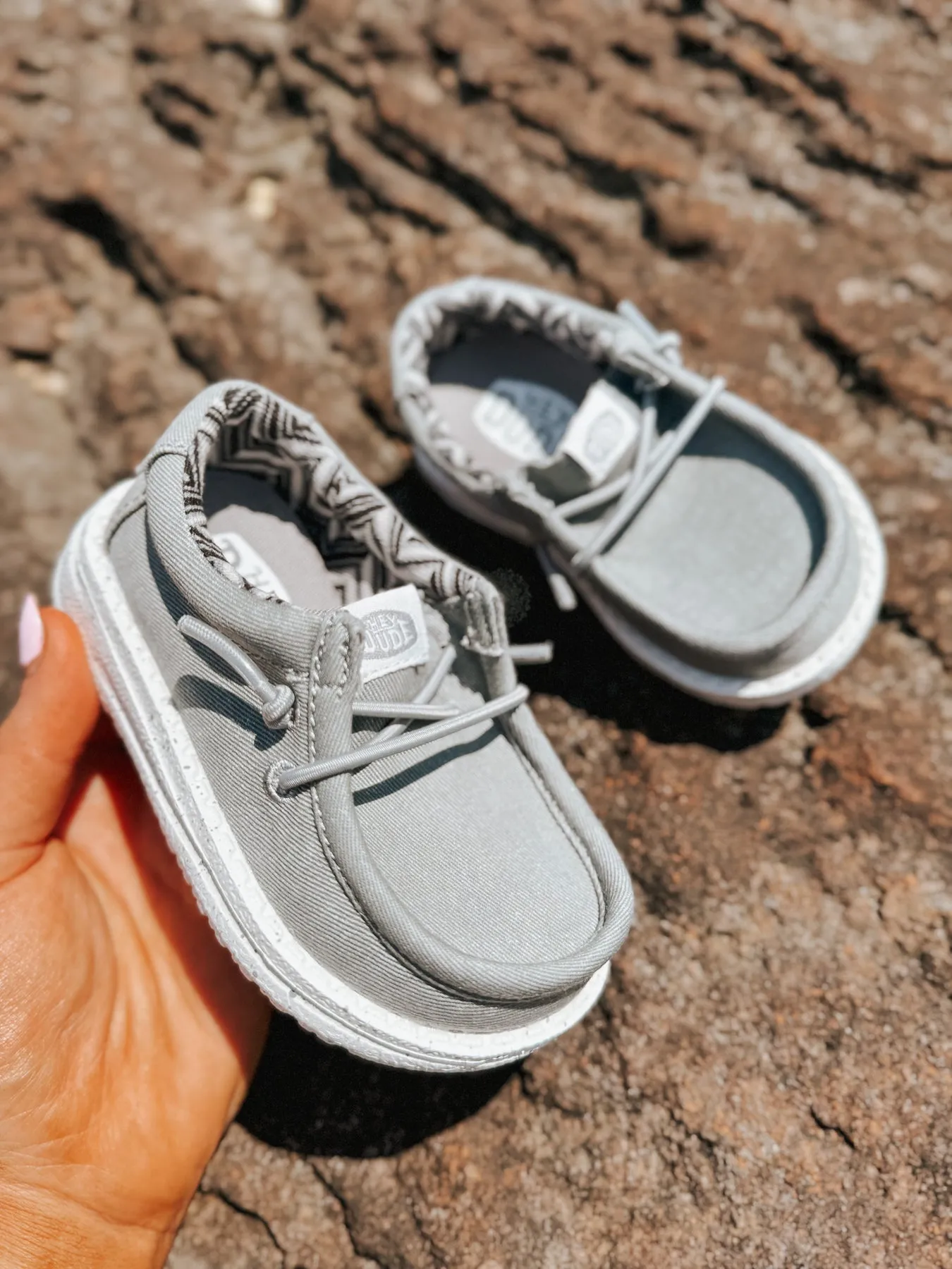 HEY DUDE WALLY TODDLER CANVAS LIGHT GREY