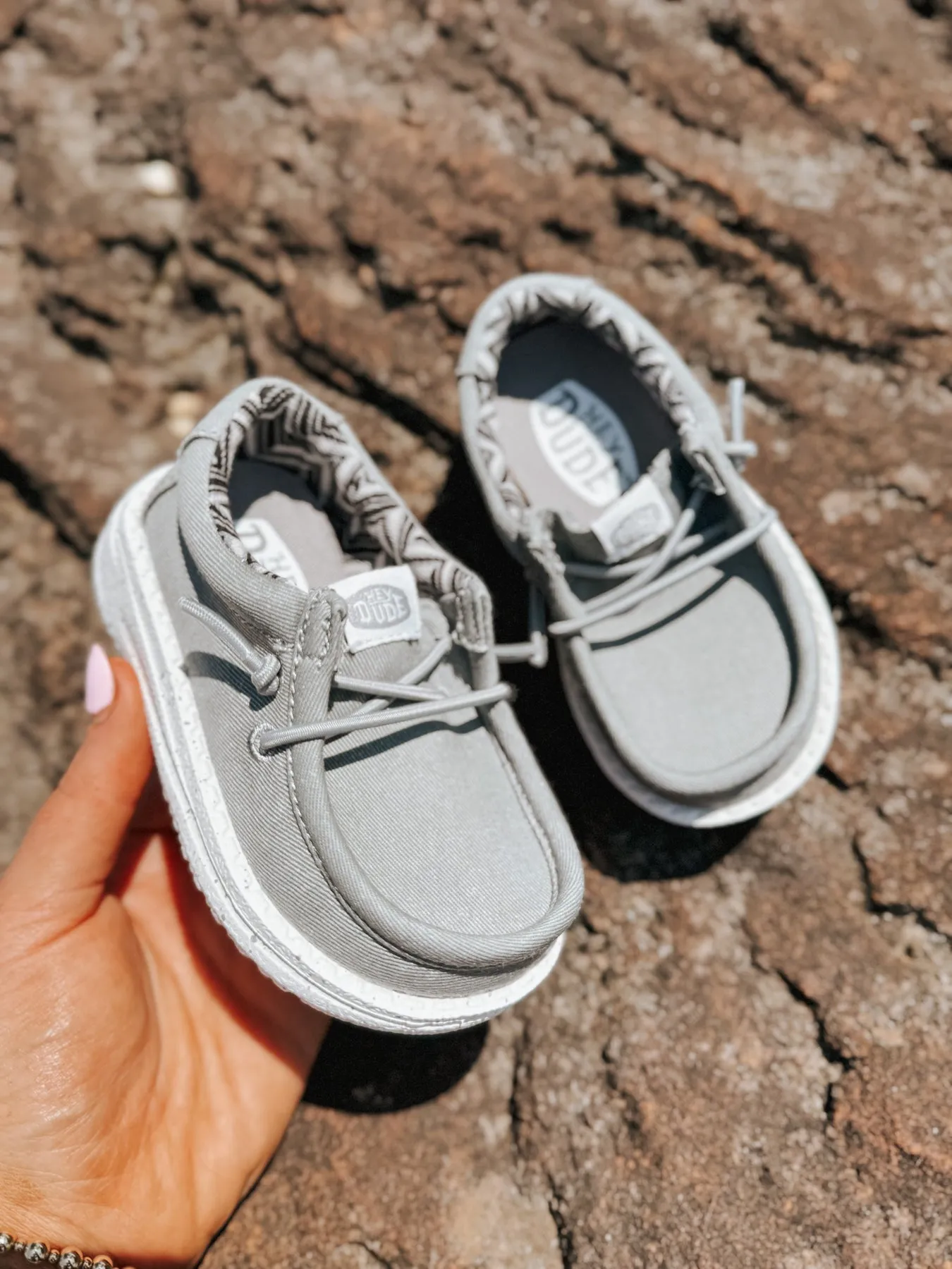 HEY DUDE WALLY TODDLER CANVAS LIGHT GREY