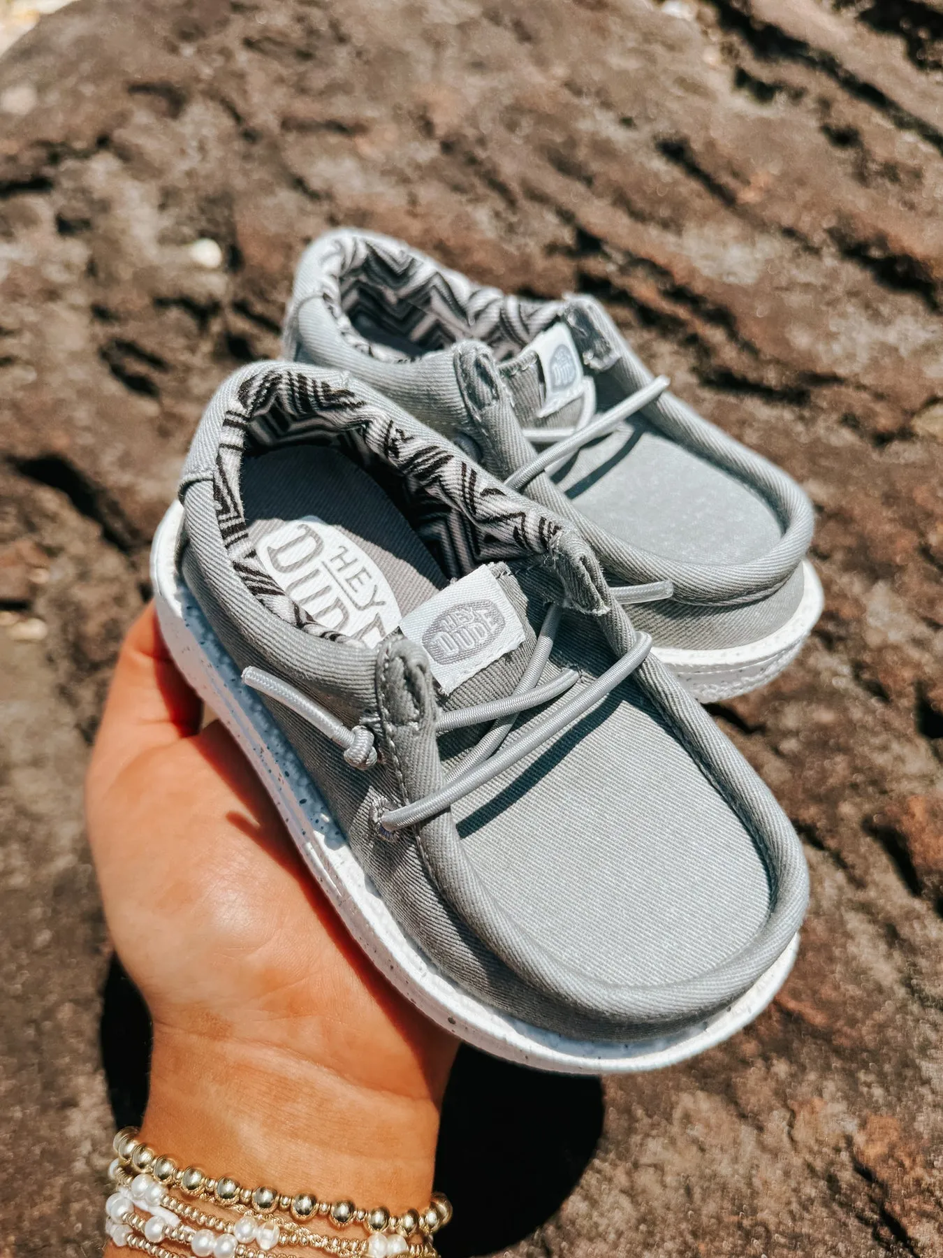 HEY DUDE WALLY TODDLER CANVAS LIGHT GREY