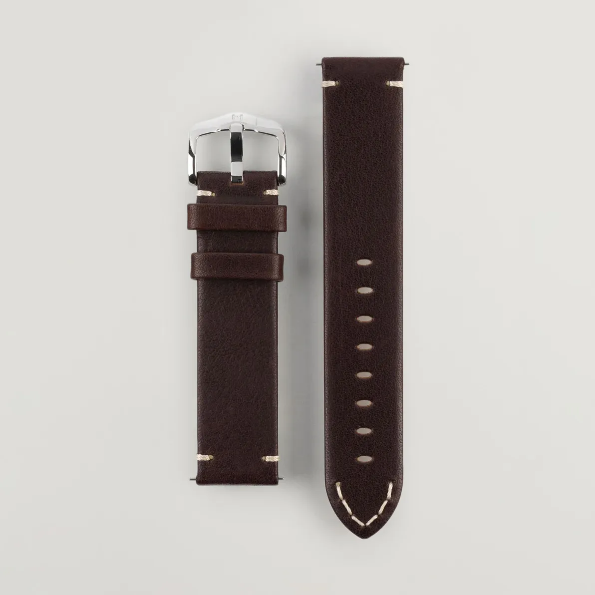 HIRSCH Ranger Retro Leather Watch Strap Brown