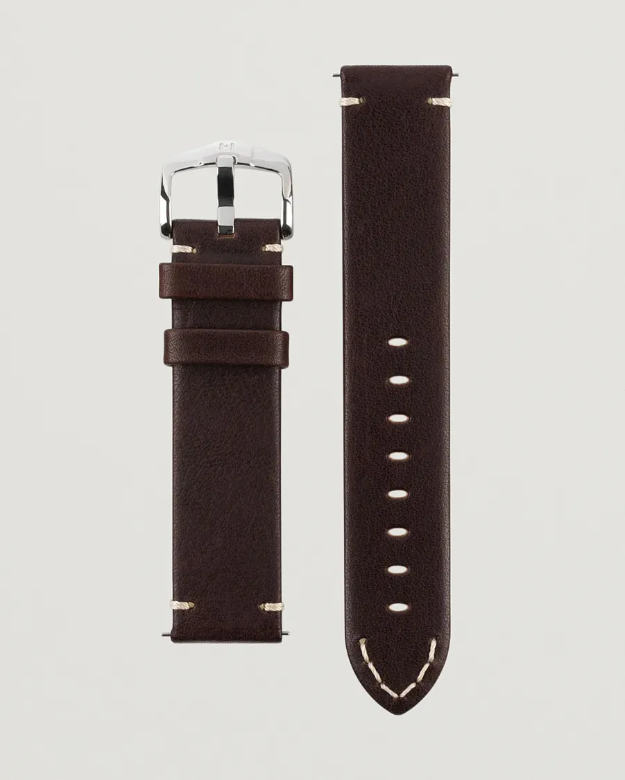 HIRSCH Ranger Retro Leather Watch Strap Brown