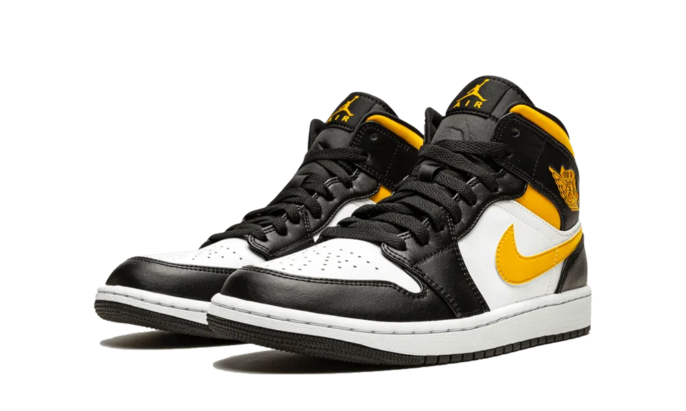 JORDAN 1 MID  WHITE POLLEN BLACK