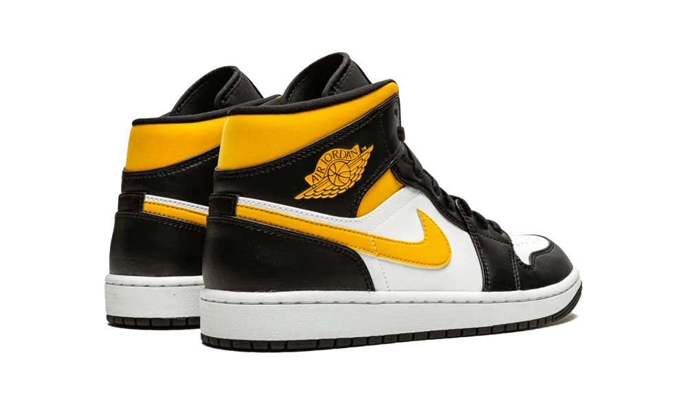 JORDAN 1 MID  WHITE POLLEN BLACK