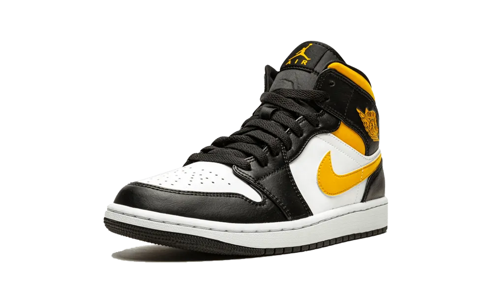 JORDAN 1 MID  WHITE POLLEN BLACK