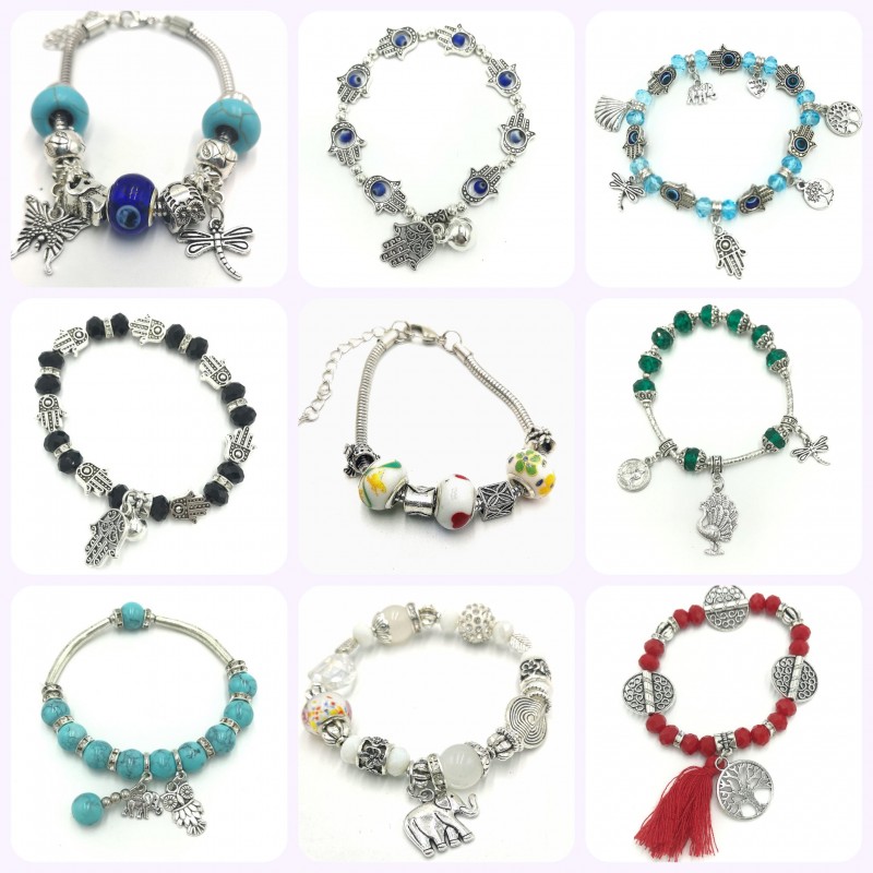 Lote Pulseras Estilo Pandora Mix Style