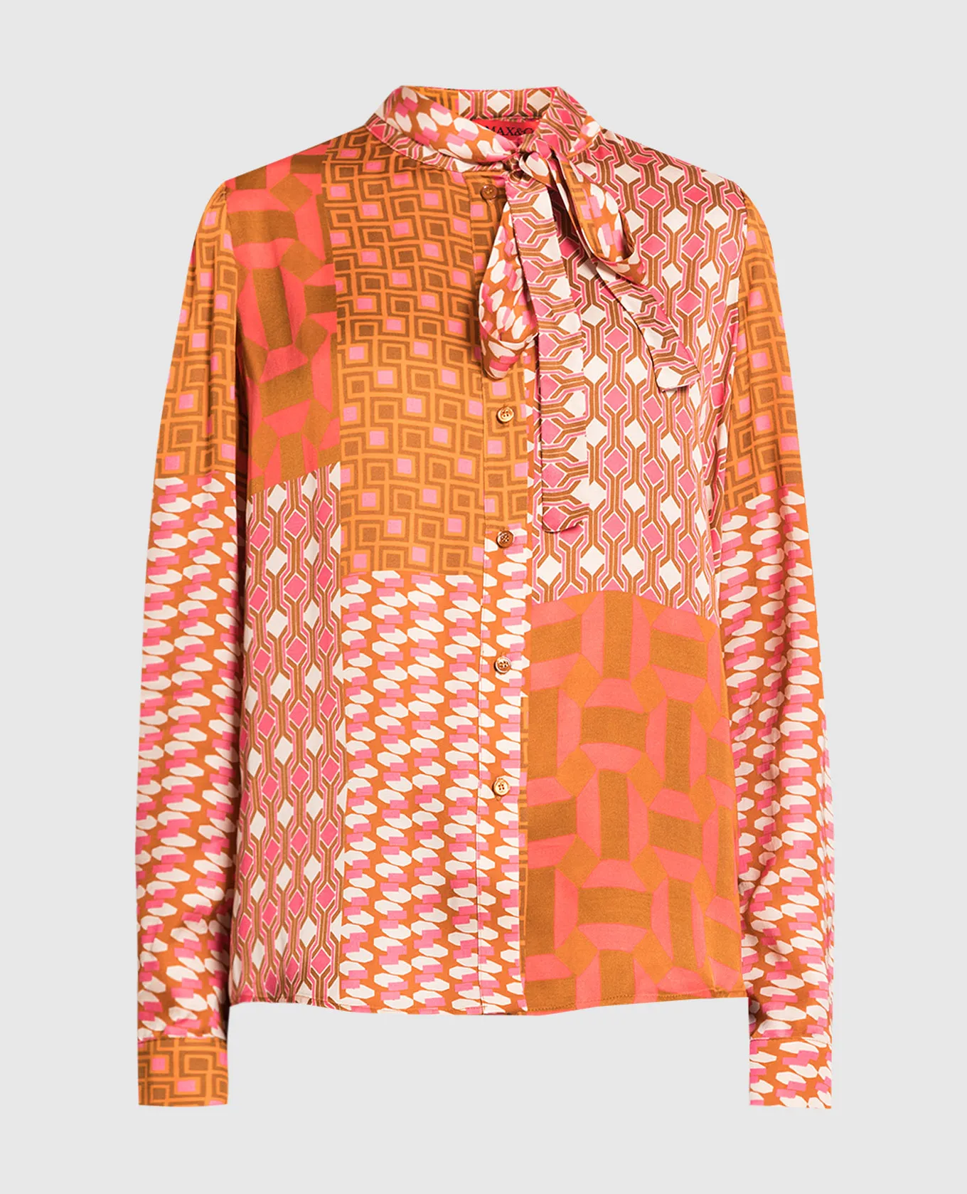 Max & Co Ballata brown blouse in a geometric pattern