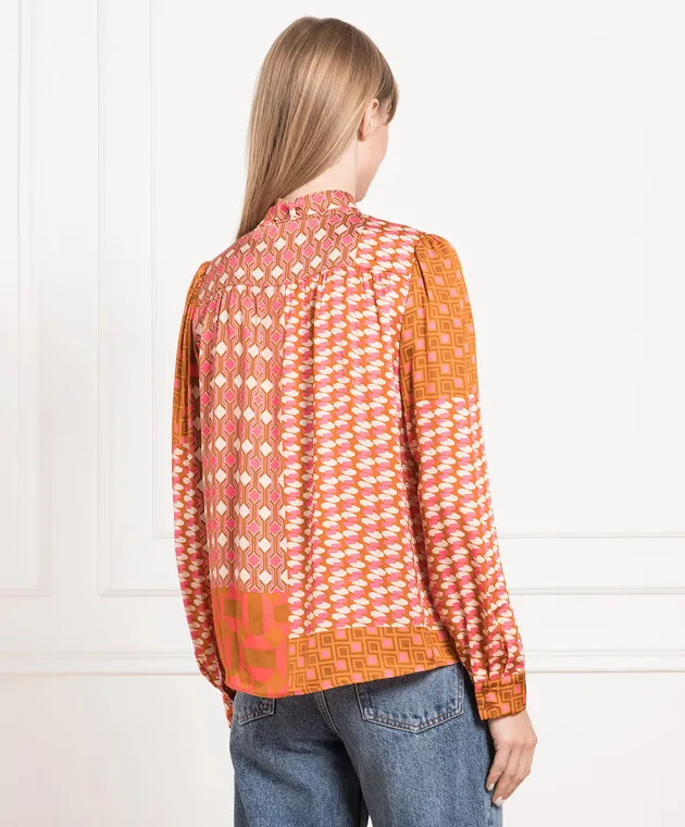 Max & Co Ballata brown blouse in a geometric pattern