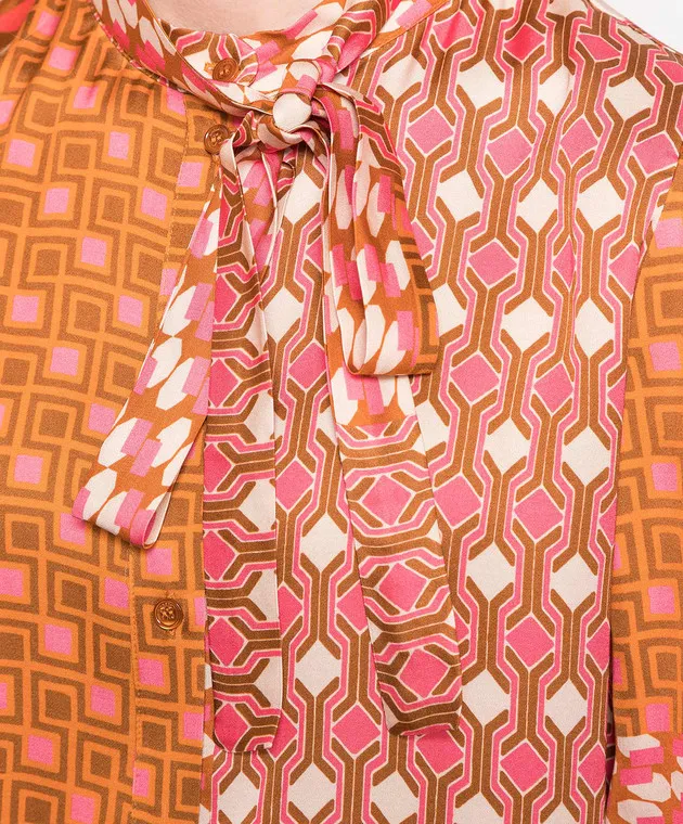 Max & Co Ballata brown blouse in a geometric pattern