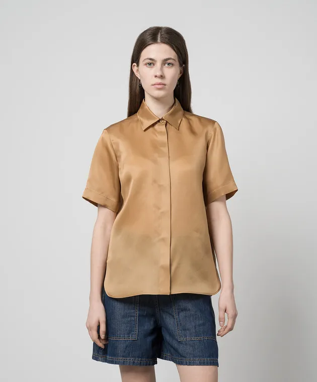 Max Mara ACANTO brown silk blouse