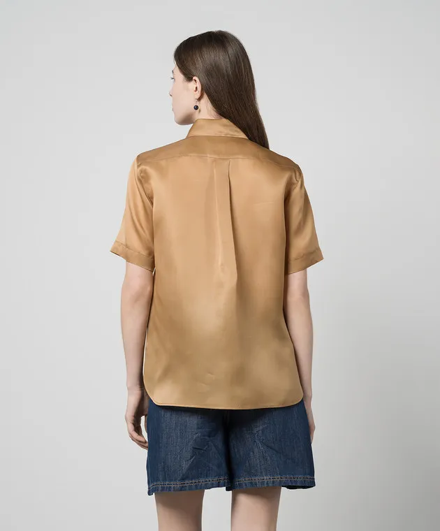 Max Mara ACANTO brown silk blouse