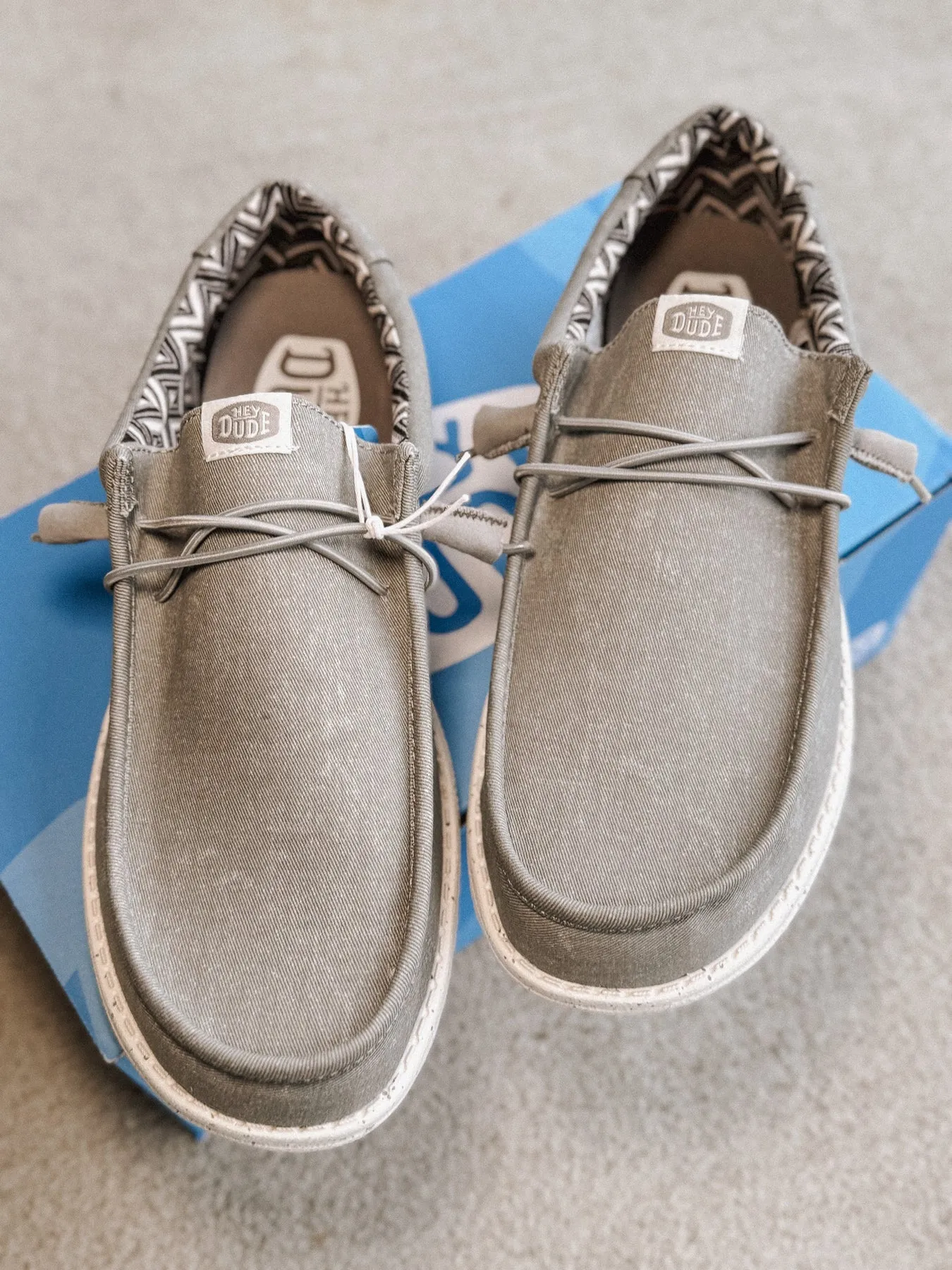 MEN'S HEY DUDE WALLY STRETCH CANVAS LIGHT GREY