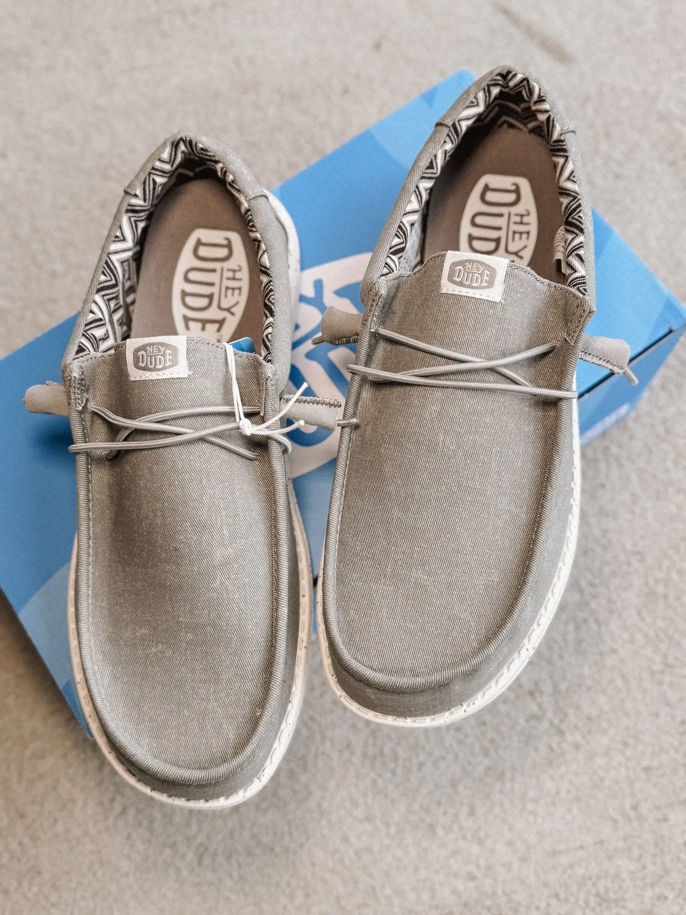 MEN'S HEY DUDE WALLY STRETCH CANVAS LIGHT GREY