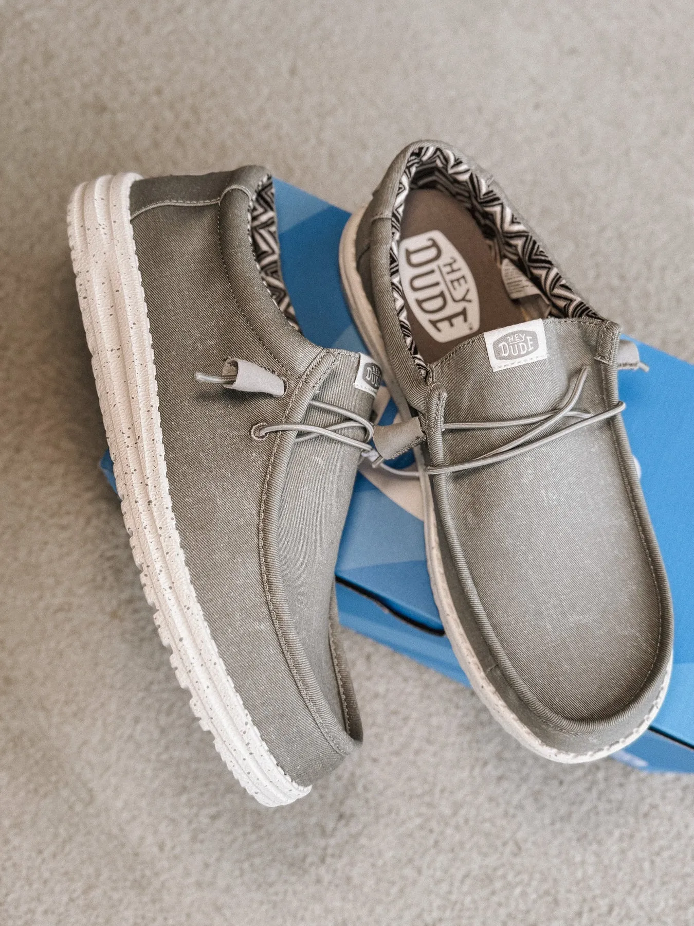 MEN'S HEY DUDE WALLY STRETCH CANVAS LIGHT GREY
