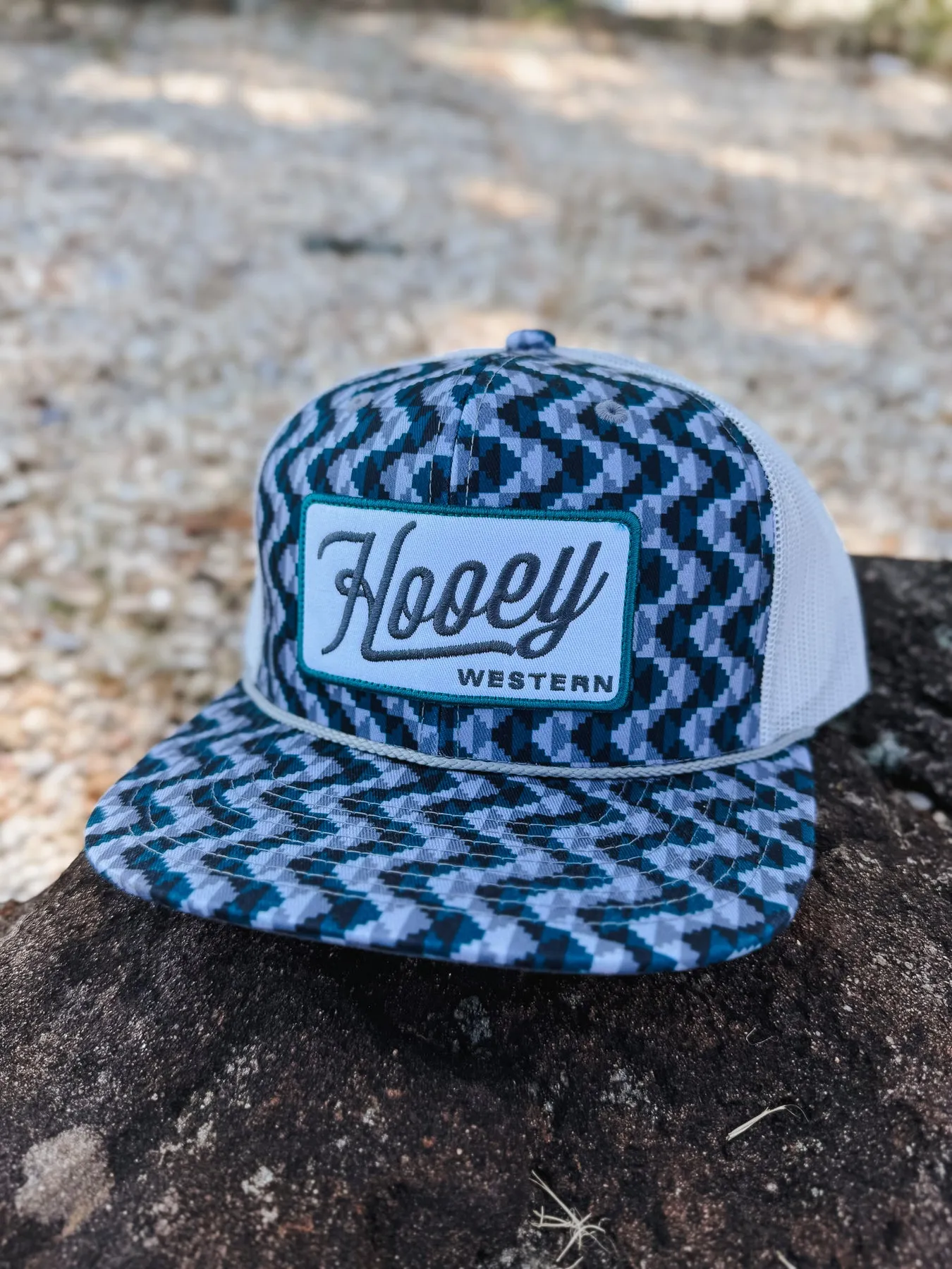 MEN'S HOOEY LAKOTA TEAL/GREY PATTERN CAP