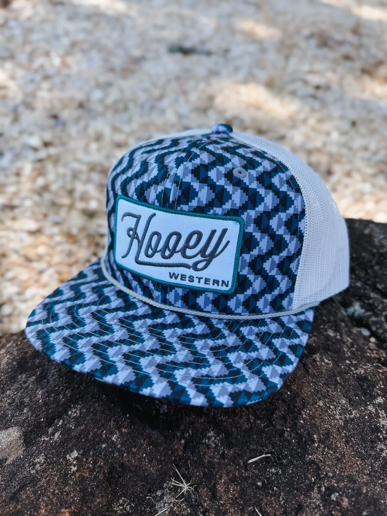 MEN'S HOOEY LAKOTA TEAL/GREY PATTERN CAP