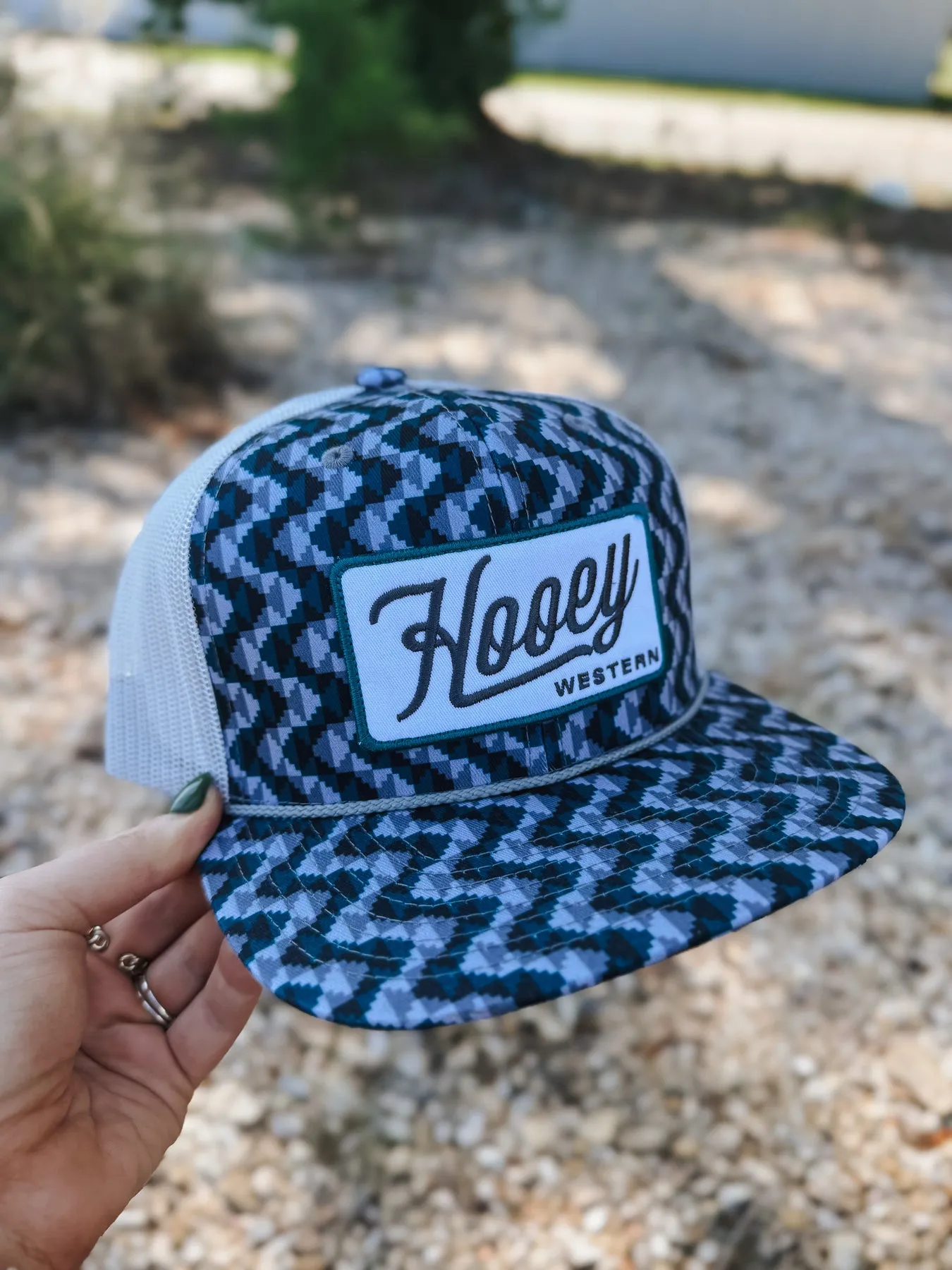 MEN'S HOOEY LAKOTA TEAL/GREY PATTERN CAP