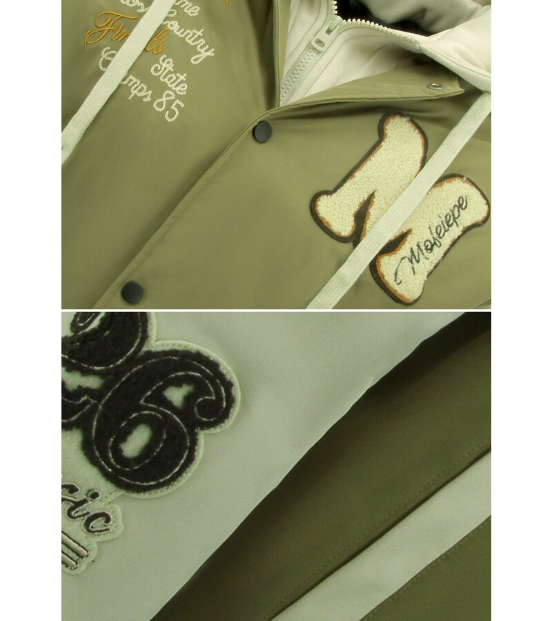 OVERSIZED BASEBALL CHAQUETA CLáSICA CON CAPUCHA 8632 VERDE