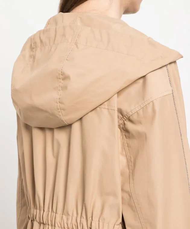 Peserico Brown cloak with monil chain