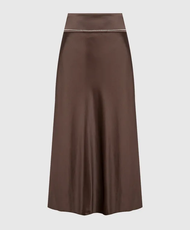 Peserico Brown skirt with monil chain