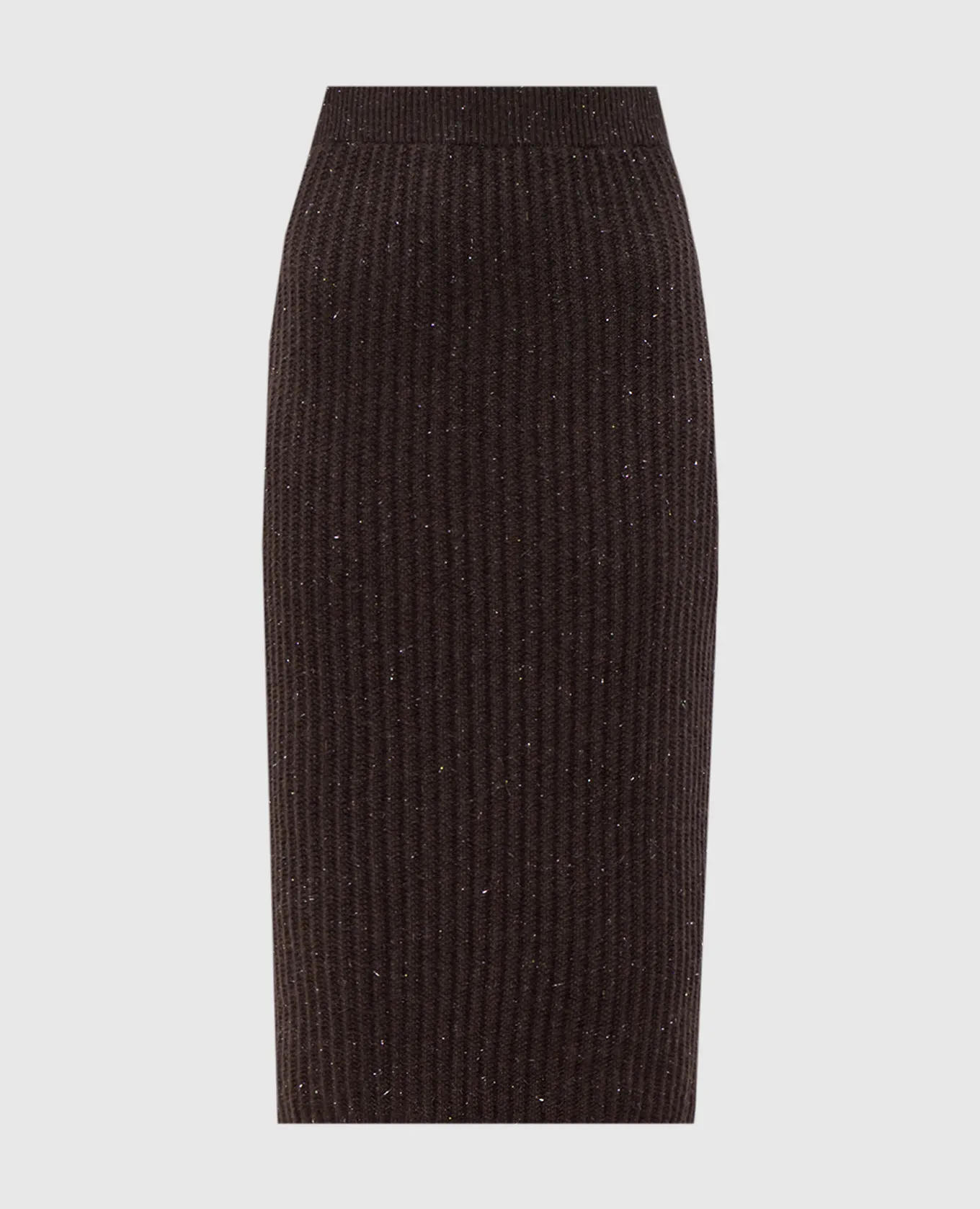 Peserico Brown skirt with wool and silk with lurex