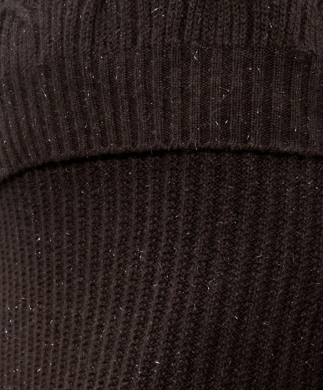 Peserico Brown skirt with wool and silk with lurex