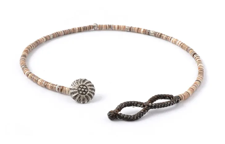 Phadua / Brown Shell Beads Cord y tobillera