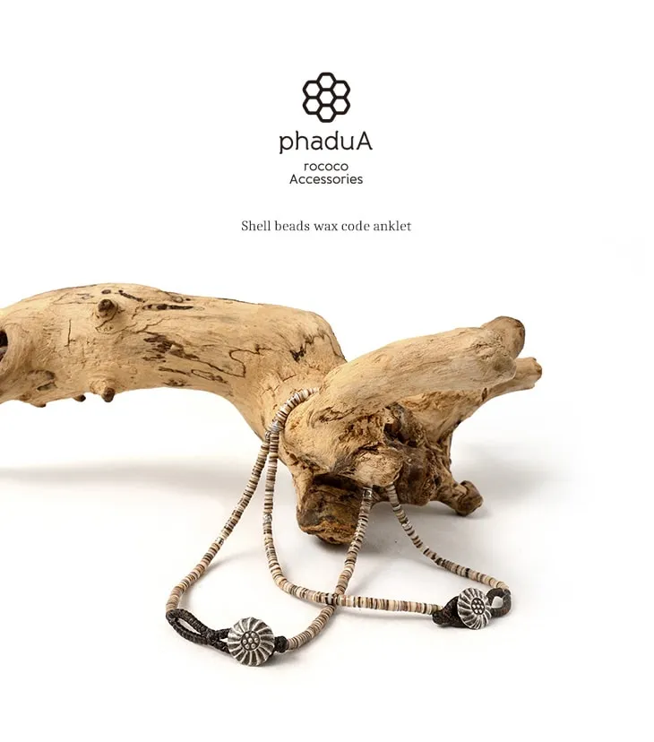 Phadua / Brown Shell Beads Cord y tobillera